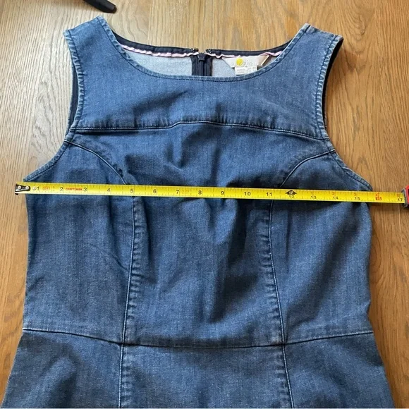Boden Womens Size 4 Sleeveless Tamara Denim Dress Sheath Knee Length - Picture 12 of 12